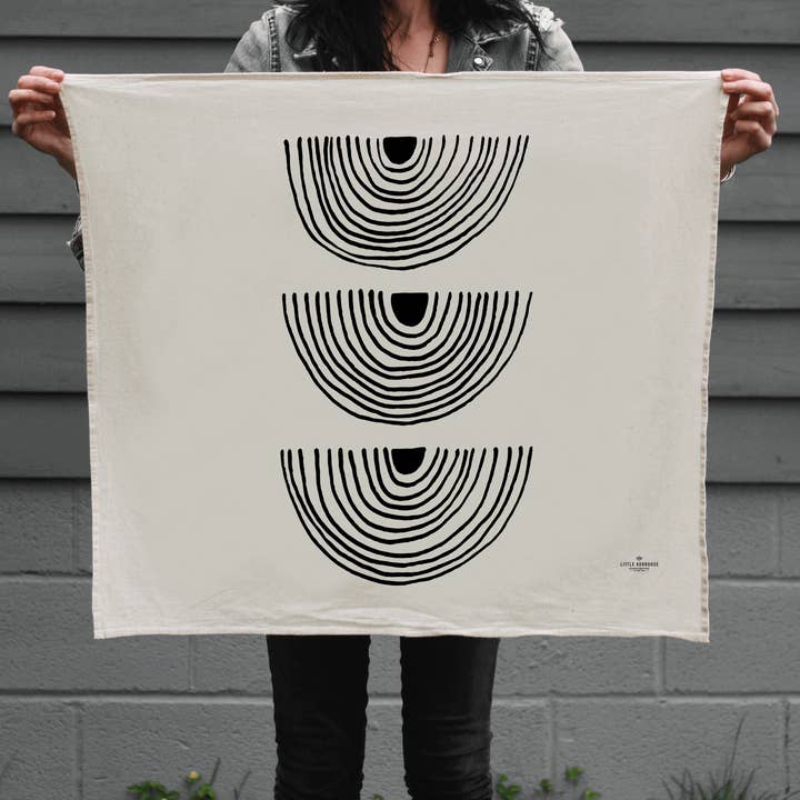 Rainbow Roads | Organic Cotton Tea Towel for wholesale by Little Korboose