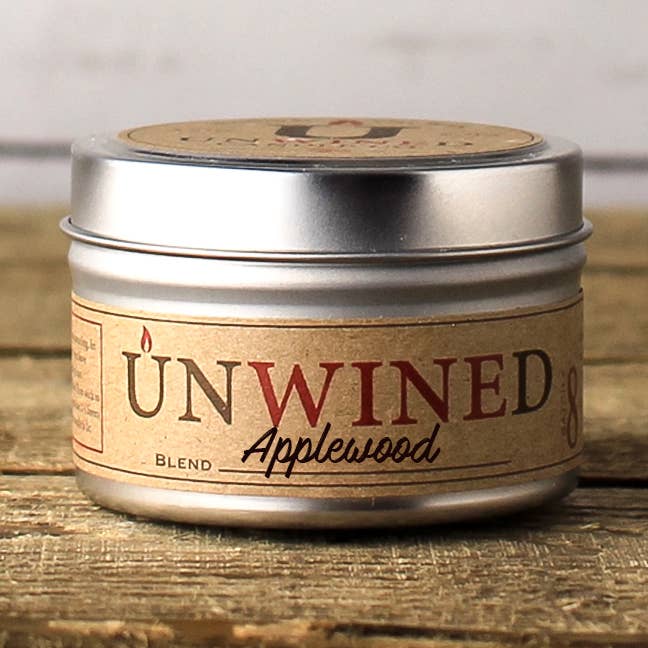 Applewood Travel Tin - 6oz. for wholesale by Unwined Candles