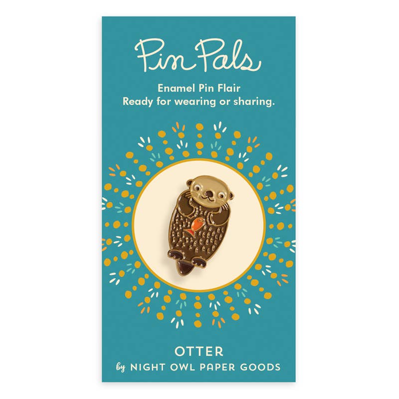Night Owl Paper Goods - Wholesale Lapel Pin/Button - Otter Enamel Pin3
