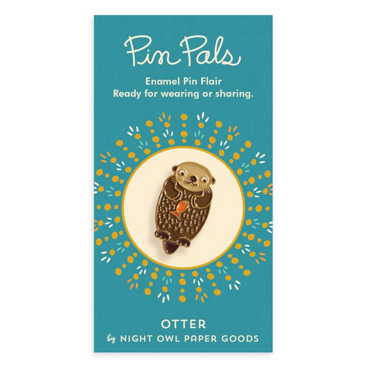 Night Owl Paper Goods - Wholesale Lapel Pin/Button - Otter Enamel Pin3