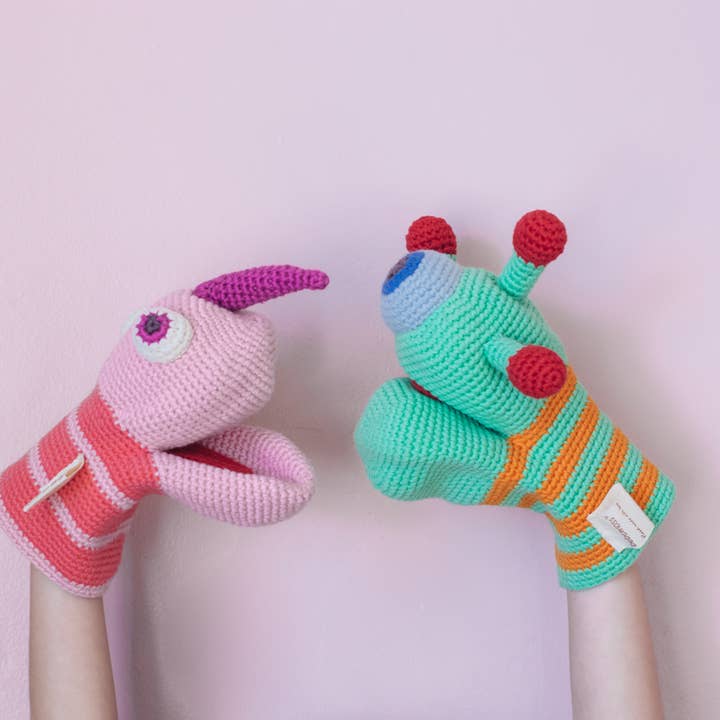 Monster Hand Puppet, brinquedo de algodão orgânico por atacado de BEBEMOSS, LLC