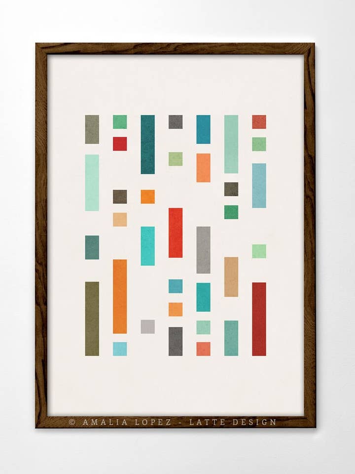 Code 4 Art Print. Geometric print for wholesale by Latte Design