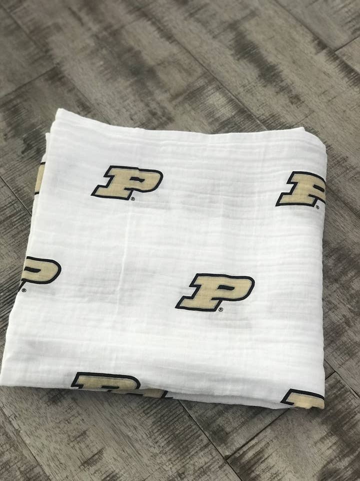 Three Little Anchors - Wholesale Swaddle - Baby - Purdue University Muslin Swaddle Blanket