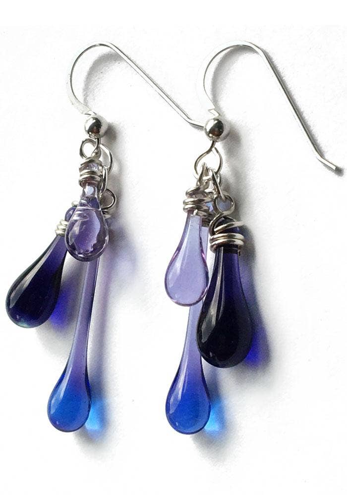 Sundrop Jewelry - Wholesale Dangle Earrings - Trio Colorful Glass Teardrop Earrings7