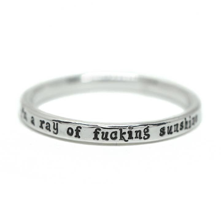 I'm A Ray Of Fucking Sunshine Tiny Message Ring for wholesale by Everthine Jewelry