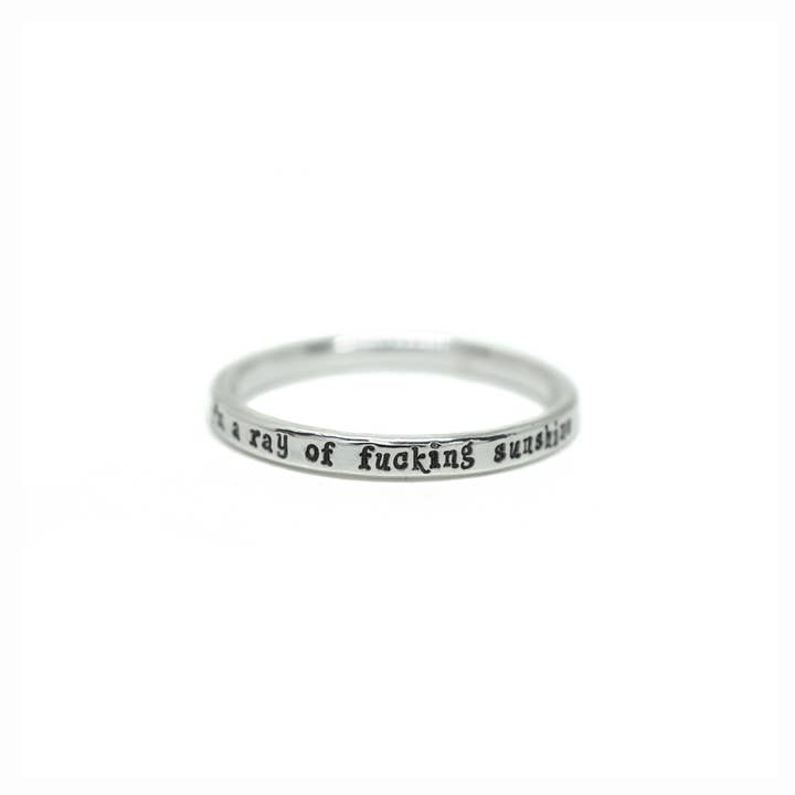 I'm A Ray Of Fucking Sunshine Tiny Message Ring for wholesale by Everthine Jewelry
