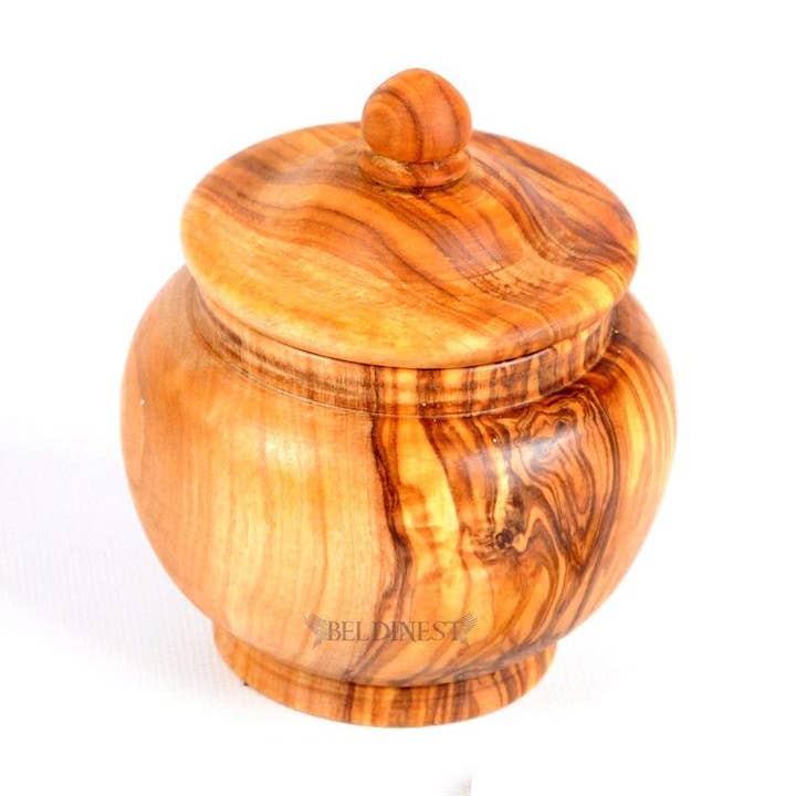 BeldiNest - Wholesale Canister - Olive Wood Shape Acorn Canister - Small0
