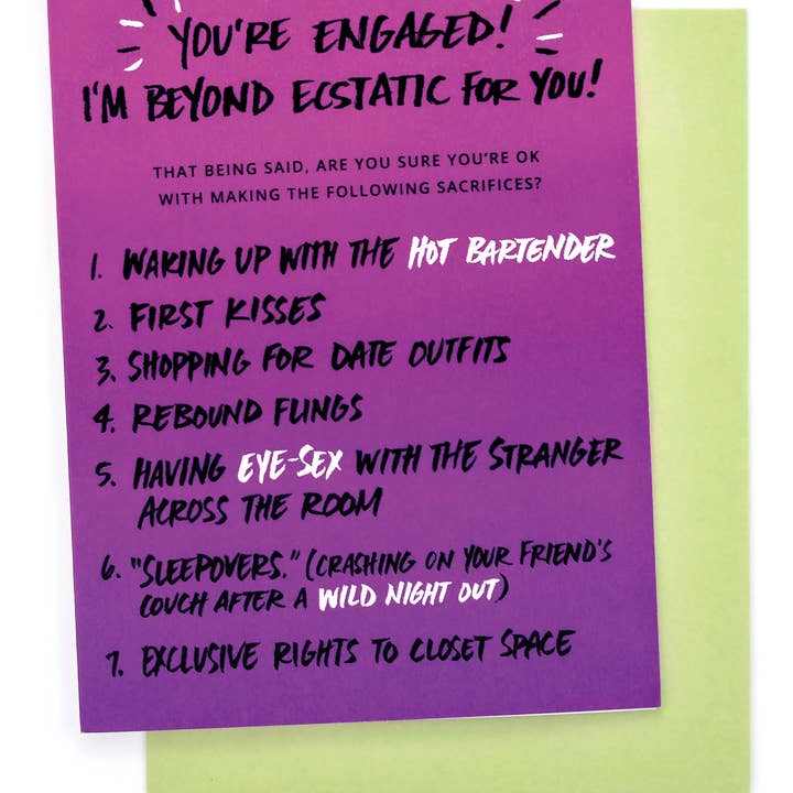 Carte de fiançailles sacrifices pour la vente par Get Feisty