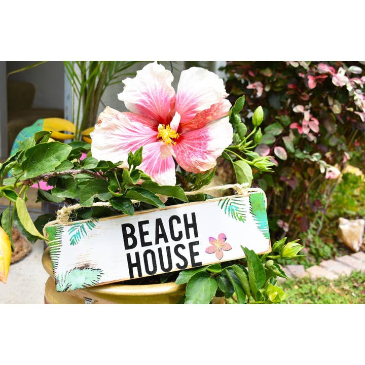 Strandhuis bord l stranddecor l houten bord voor wholesale door Mahalo Market