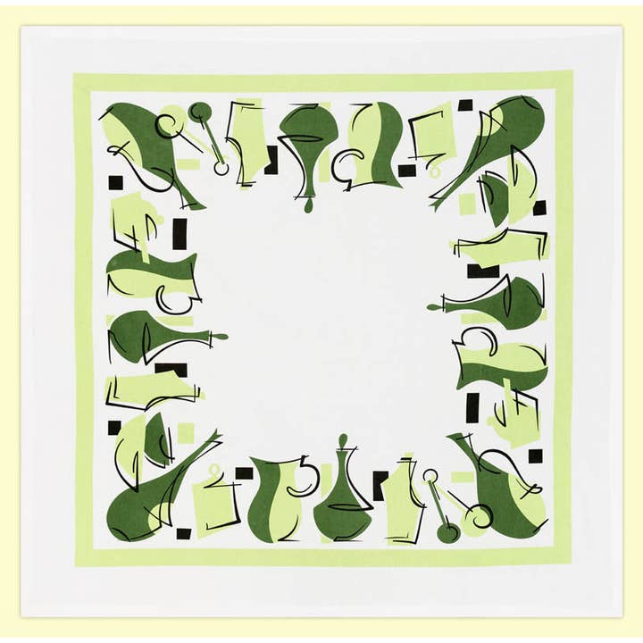 Red and White Kitchen Company - Vente Nappes - Nappe en coton de style moderne mi-siècle1