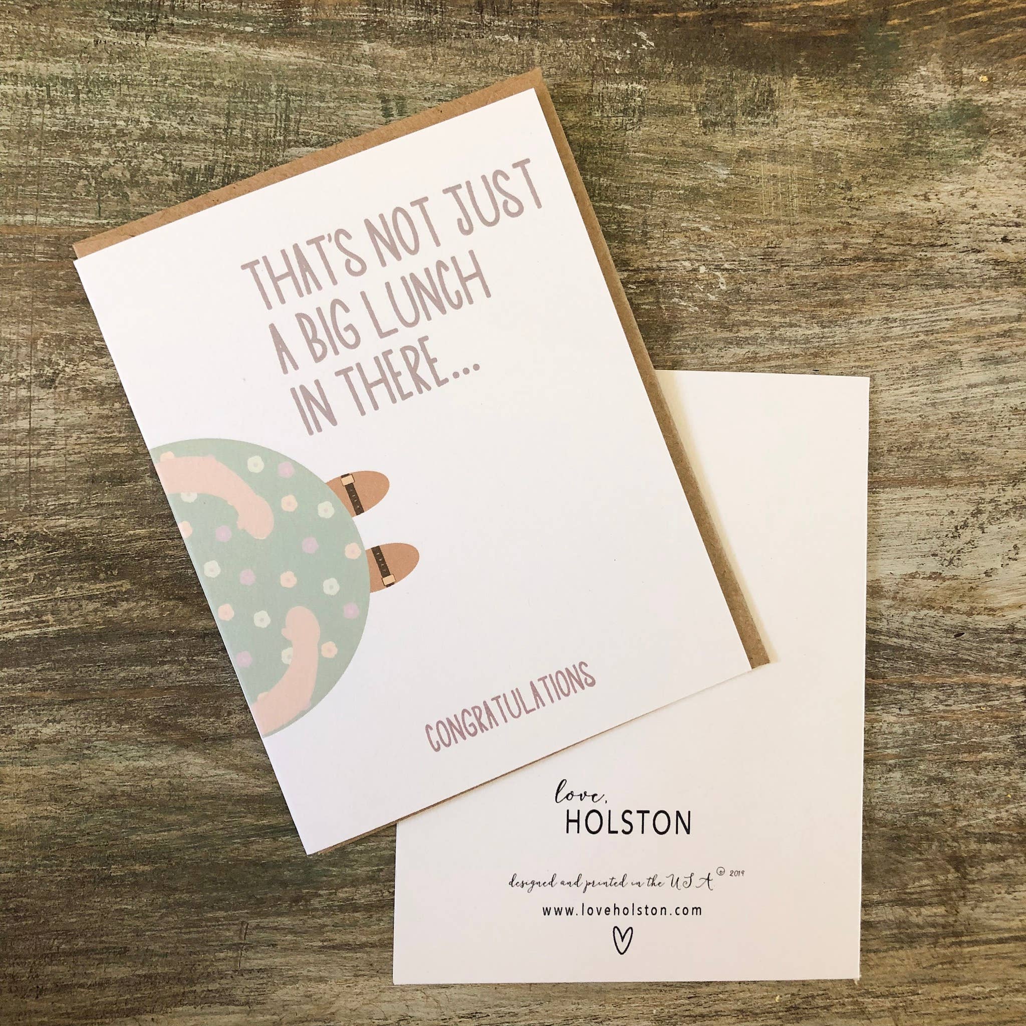 love, Holston - Wholesale Congratulations Card - That's Not Just A Big Lunch in There0
