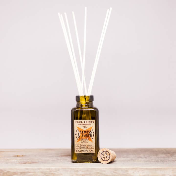 Oakmoss & Amber 3.4 oz Reed Diffuser for wholesale by Four Points Trading Co