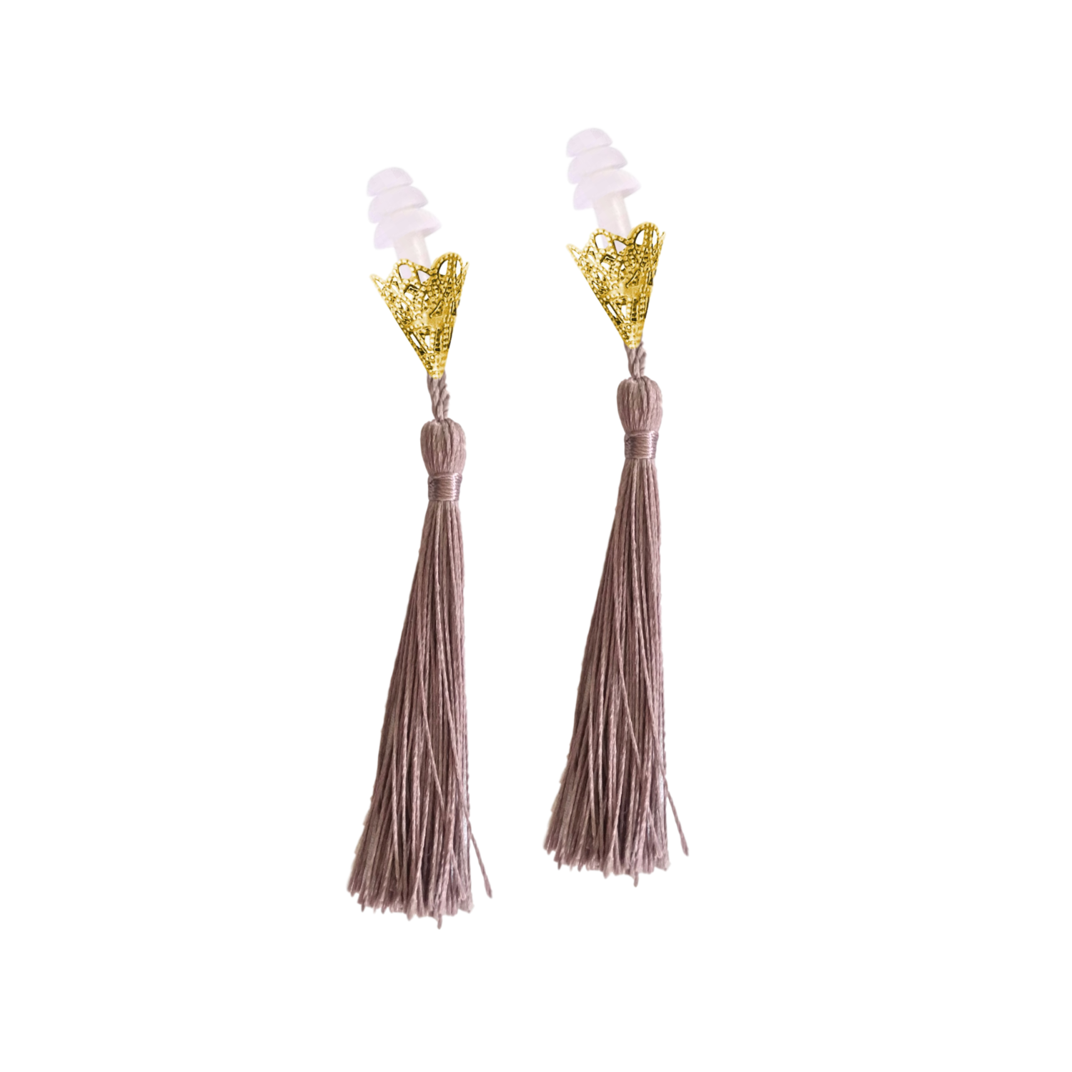 The Sleepy Cottage - Wholesale Tassel Earrings - Dusty Plum Holly Golightly Tassel Earplugs2