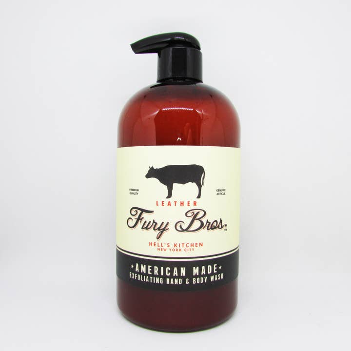 Leather Hand & Body Wash 16 oz for wholesale by Fury Bros.