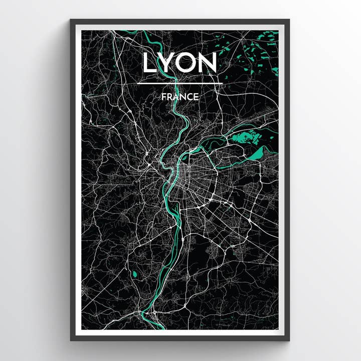 Lyon City Map for wholesale by Point Two Design Group