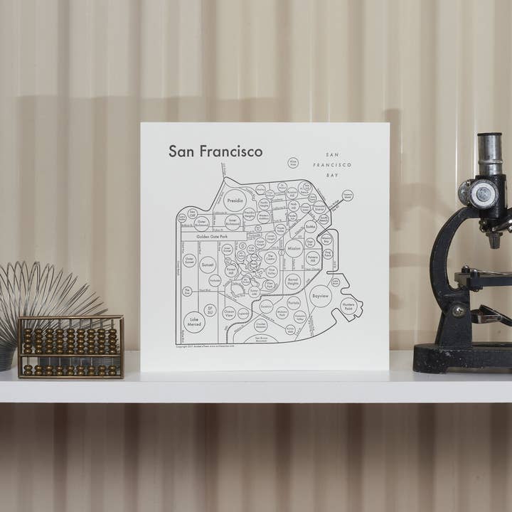 Archie's Press - Wholesale Map - San Francisco Map Print