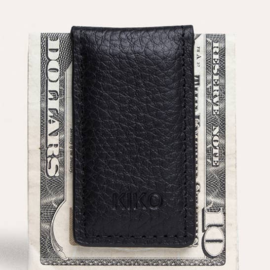 Black Magnetic Money Clip for wholesale by Kiko Leather