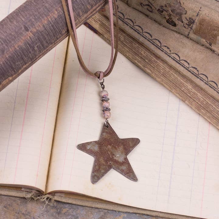 Light Wide Star Necklace for wholesale by ReLoved by Honey and Me featuring Simply Saguaro