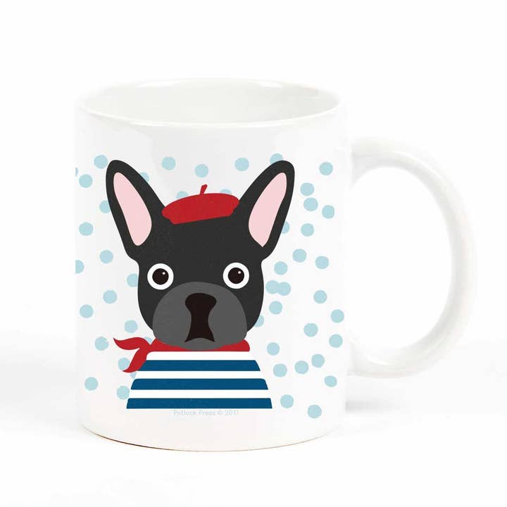 Potluck Press - Wholesale Coffee Mug - Bonjour Frenchie Dog Mug