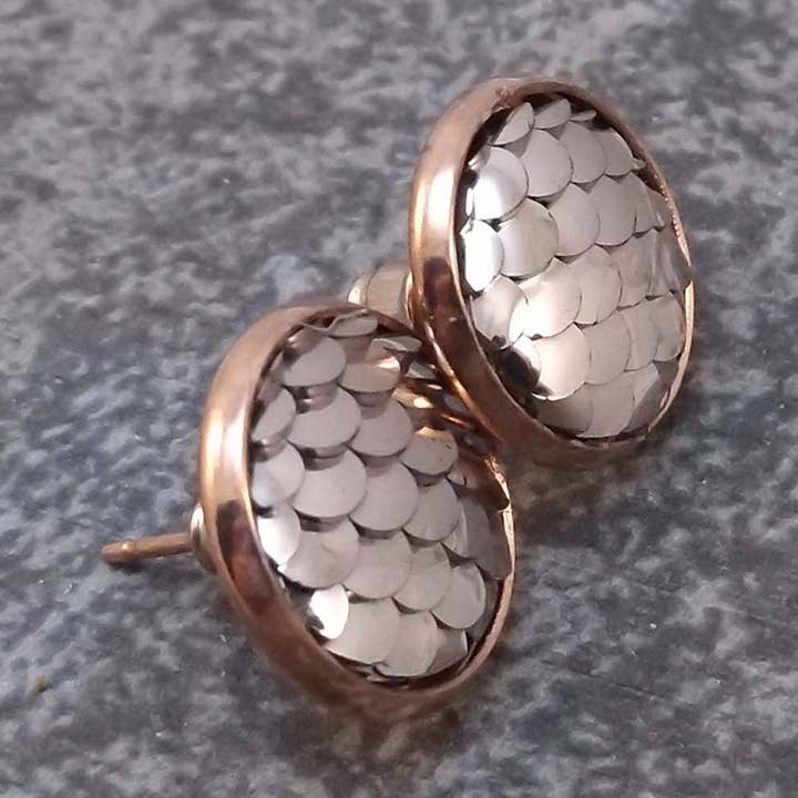 Bijoux Too - Boucles d'oreilles Sirène Or Rose pour la vente par Felicity Jewelry Designs