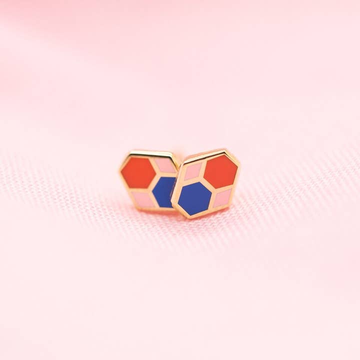 Brincos de telha hexagonal por atacado de Tiny Deer Studio