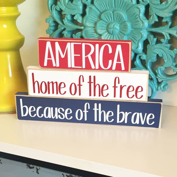 America Stacked Blocks for wholesale by Crafts With a Side of You LLC