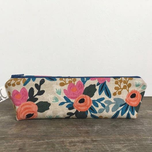 GRANT PENCIL CASE IN CORAL ROSES for wholesale by Frankie & Coco PDX