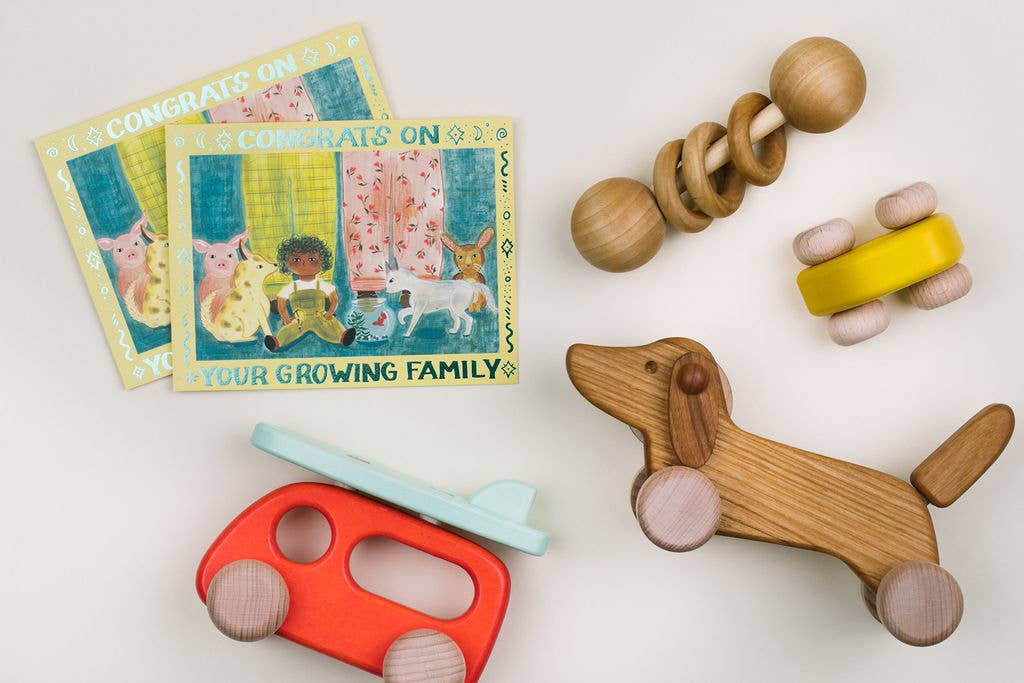 Small Adventure - Vendita all'ingrosso Biglietto di auguri per la nascita - Carta famiglia in crescita3