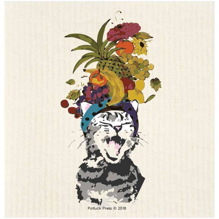 Carmen Miranda Cat - Strofinaccio svedese per la vendita all'ingrosso da parte di Potluck Press