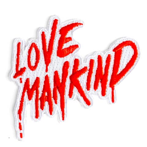 Love Mankind Embroidered Iron-On Patch for wholesale by These Are Things