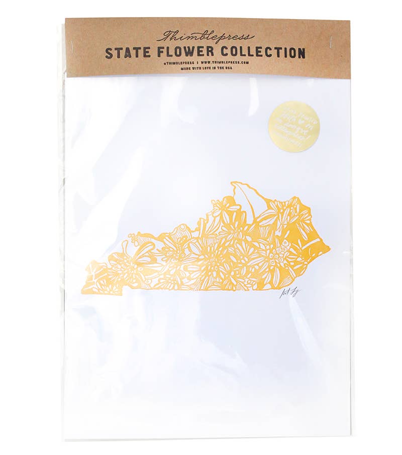 Thimblepress - Wholesale Art Print - Kentucky Goldenrod Letterpress Print1