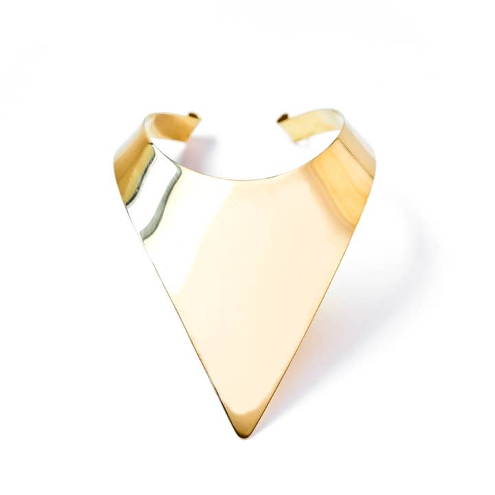 Bisjoux - Vente Collier ras-de-cou - Collier plastron moderne triangulaire en laiton5