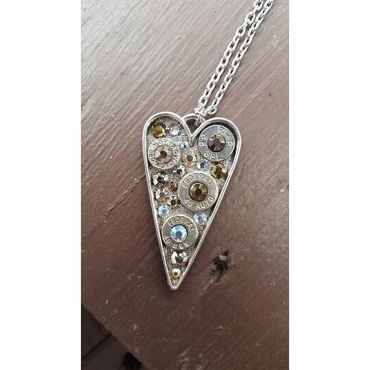 Jill's Jewels – wholesale Hänge-/berlockhalsband – Guld och Silver Heart Bullet Halsband