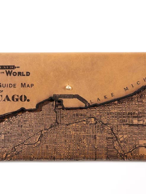 Chicago Map Clutch for wholesale by Tactile Craftworks