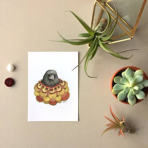 5"x 7" Crow Print - Collector for wholesale by Polanshek of the Hills