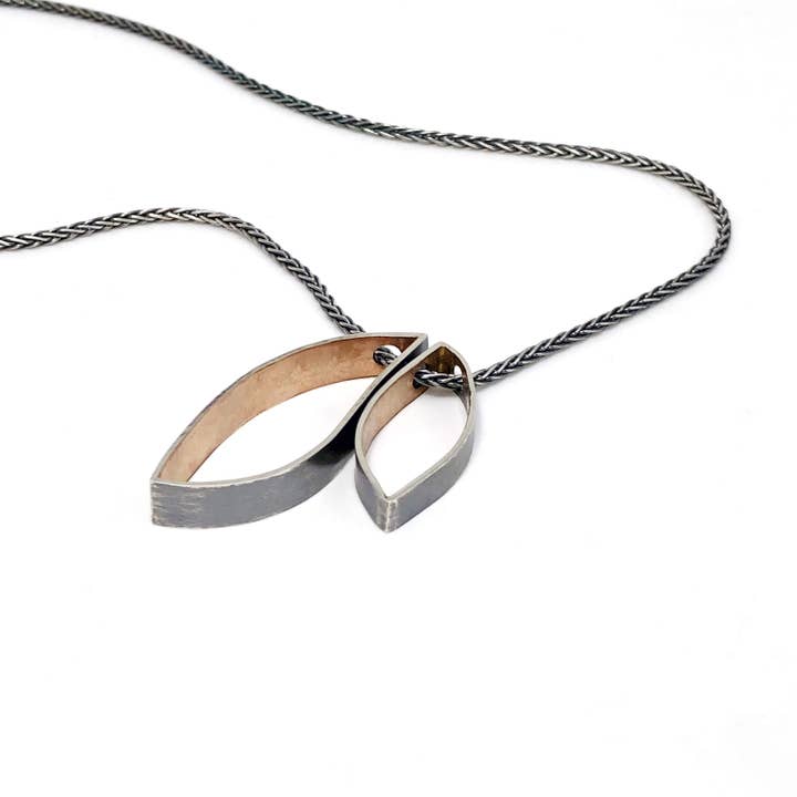 Small Gold Interior + Gold Interior Volere Volare Wing Necklace for wholesale by Ginger Meek Allen