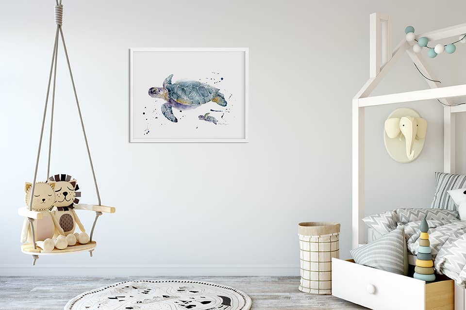 Easy Sunday Club - Wholesale Art Print - Sea Turtles Swim Along Art Print1