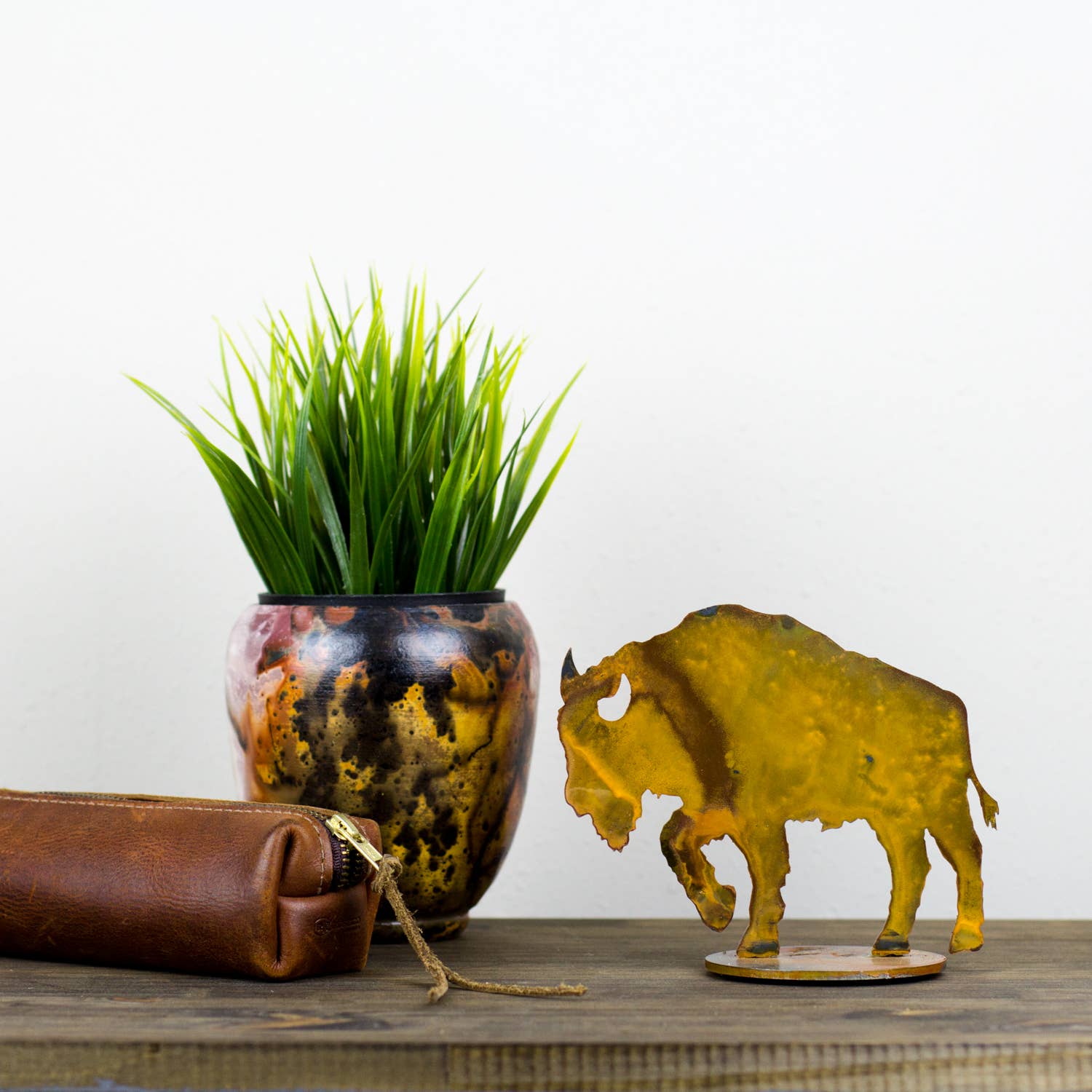 Prairie Dance - Wholesale Decorative Tabletop Object - Buffalo Tabletop Display, Boho Western Home Decor Buffalo2