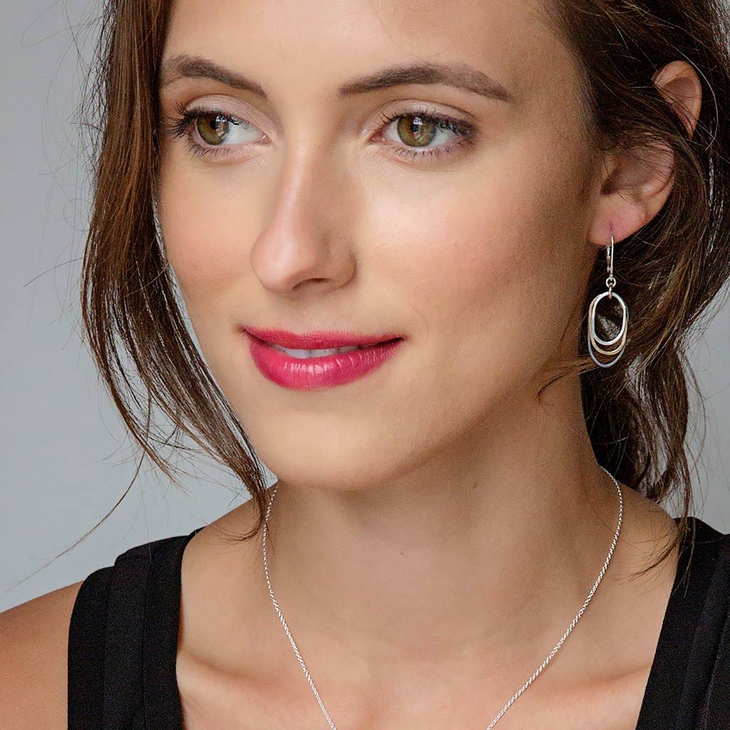 Freshie & Zero - Wholesale Dangle Earrings - Mixed Flame Earrings Hammered Handmade Sterling Gold Black2