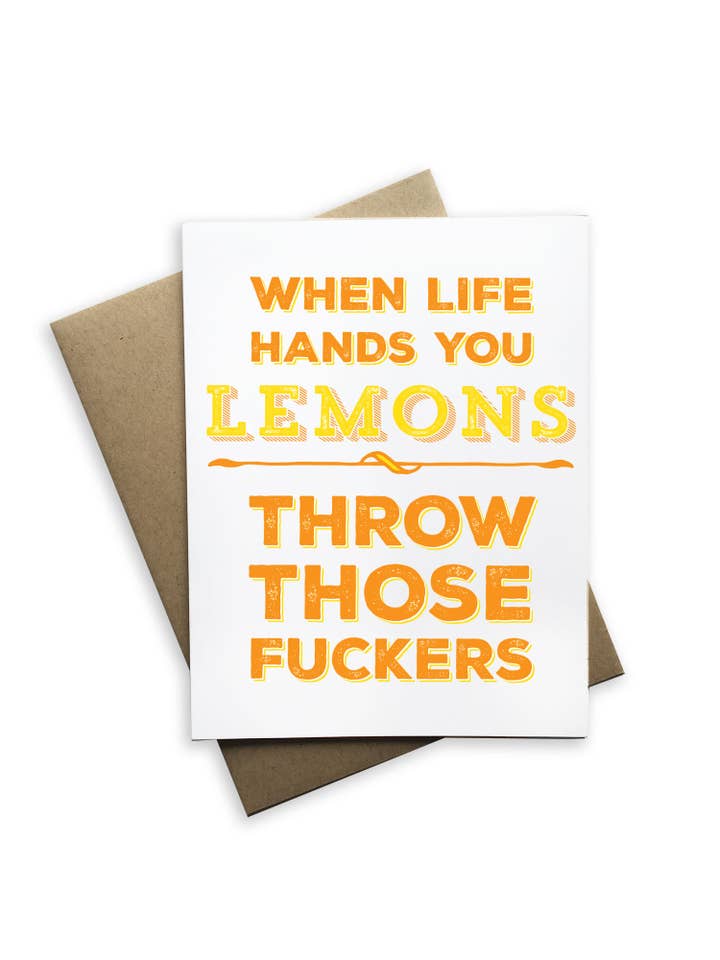 When Life Hands You Lemons, Greeting Card for wholesale by Tiramisu Paperie