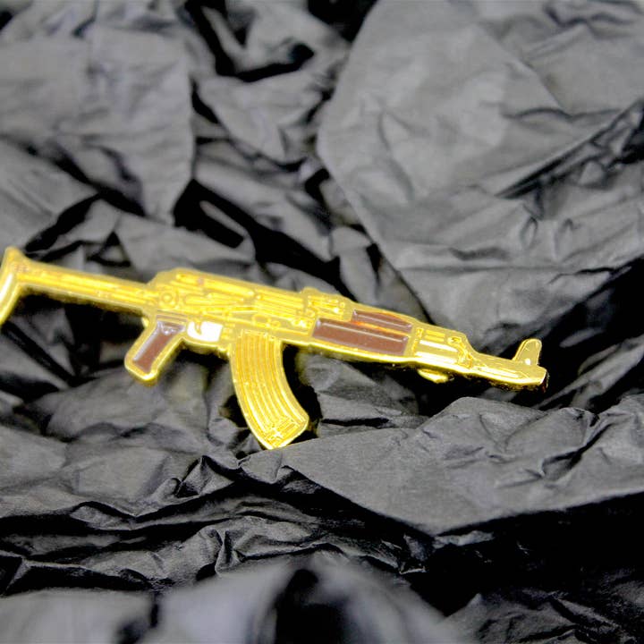 Sloth Steady - Wholesale Lapel Pin/Button - The Gold AK47 Pin