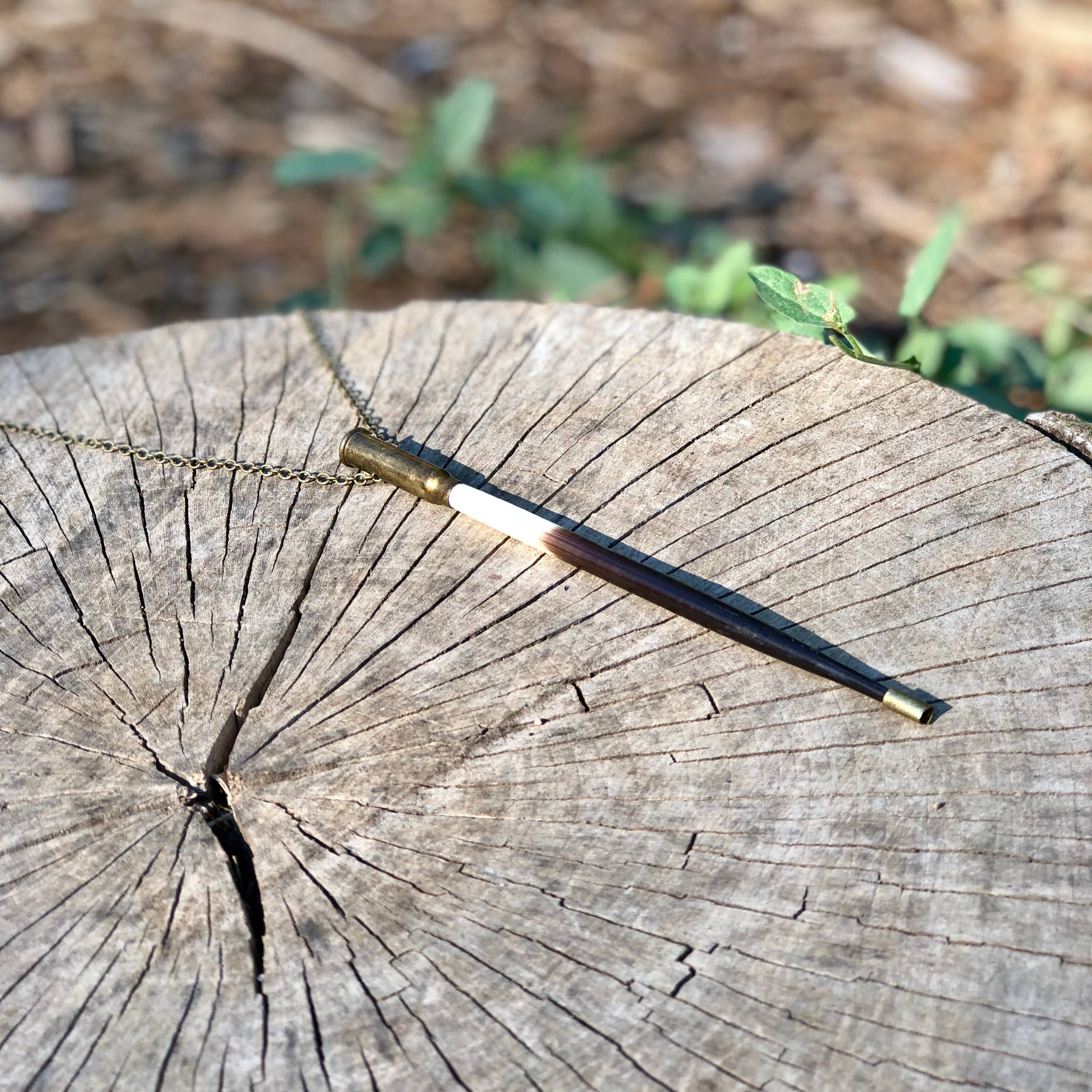 ASTALI - Wholesale Pendant/Charm Necklace - Porcupine Quill In Bullet Necklace, Black/Brown & Ivory1