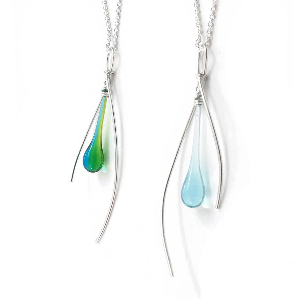 Sundrop Jewelry - Wholesale Pendant/Charm Necklace - Inner Spark Glass and Silver Pendant Necklace1