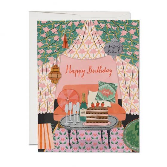 Red Cap Cards - Wholesale Birthday Card - Nomad Tent birthday greeting card
