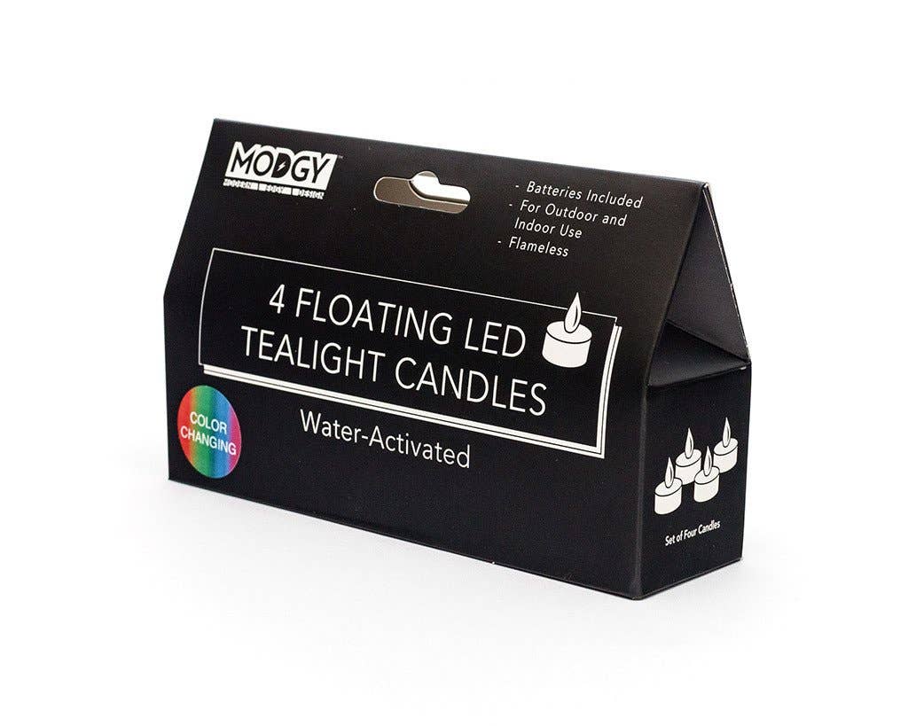 Modgy - Vente Bougie sans flamme - Bougies LED multicolores activées par l'eau, lot de quatre1
