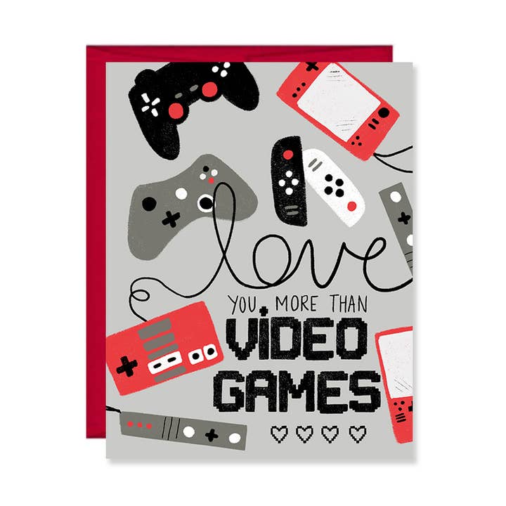 Happy Valentine's Day, I love you more than video games kids for wholesale by Pen & Paint