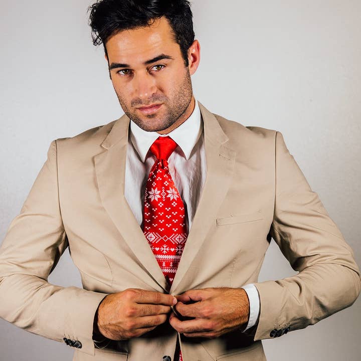 Cyberoptix Tie Lab - Wholesale Necktie - Men's - Christmas Sweater Necktie. Ugly Holiday Sweater Tie.