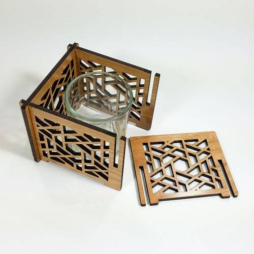 GioGio Design - Wholesale Candle Holder - Hurricane Votive - Lattice Star1