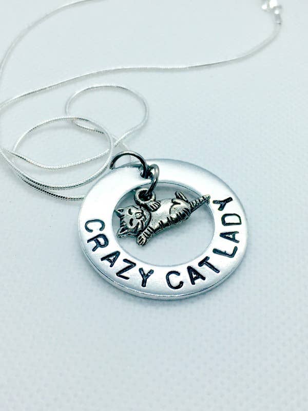 Crazy Cat Lady Necklace, Christmas gifts for her, fun gifts for wholesale by Me and My Sweet Pea