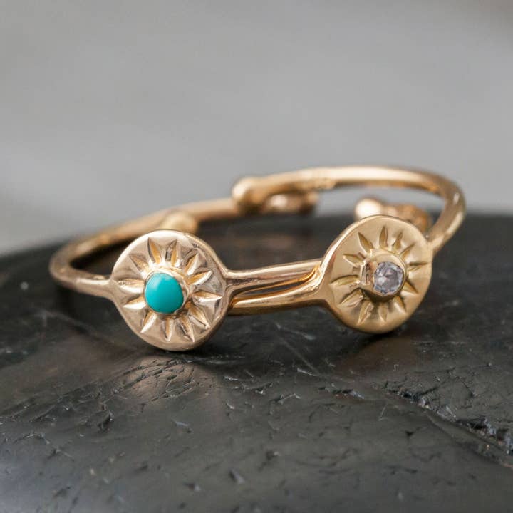 Forgyldt kompas Rose Ring for engroshandel hos Baizaar